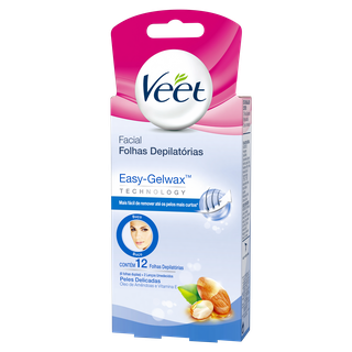 Cera fria facial para peles delicadas Veet